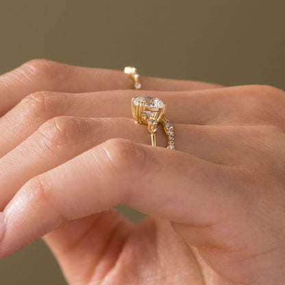 Cluster-Round Lab Grown Diamond Engagement Ring