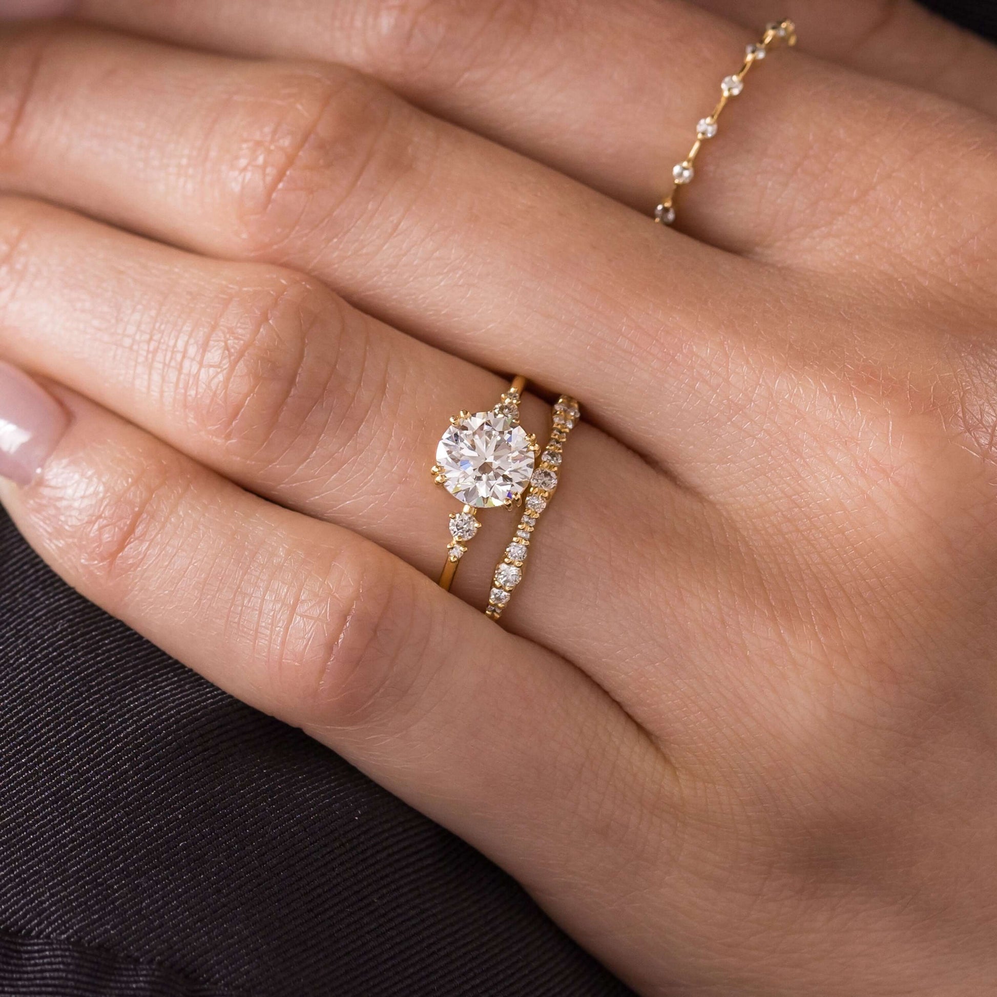 Cluster-Round Lab Grown Diamond Engagement Ring