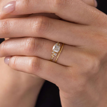 Cluster-Cushion Lab Grown Diamond Engagement Ring