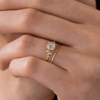 Cluster-Cushion Lab Grown Diamond Engagement Ring