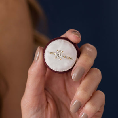 Pave-Radiant Lab Grown Diamond Engagement Ring