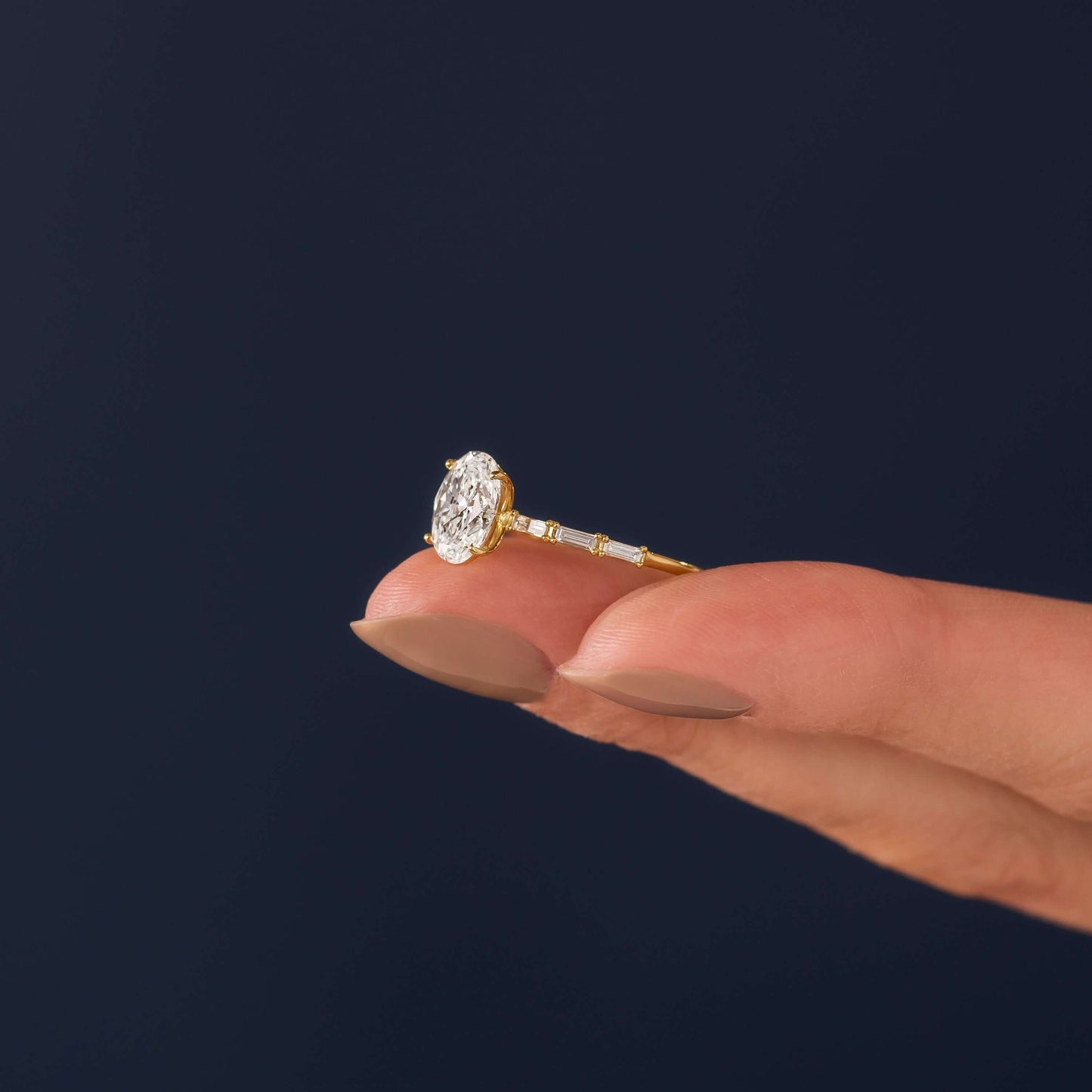 Solitaire-Oval Lab Grown Diamond Engagement Ring