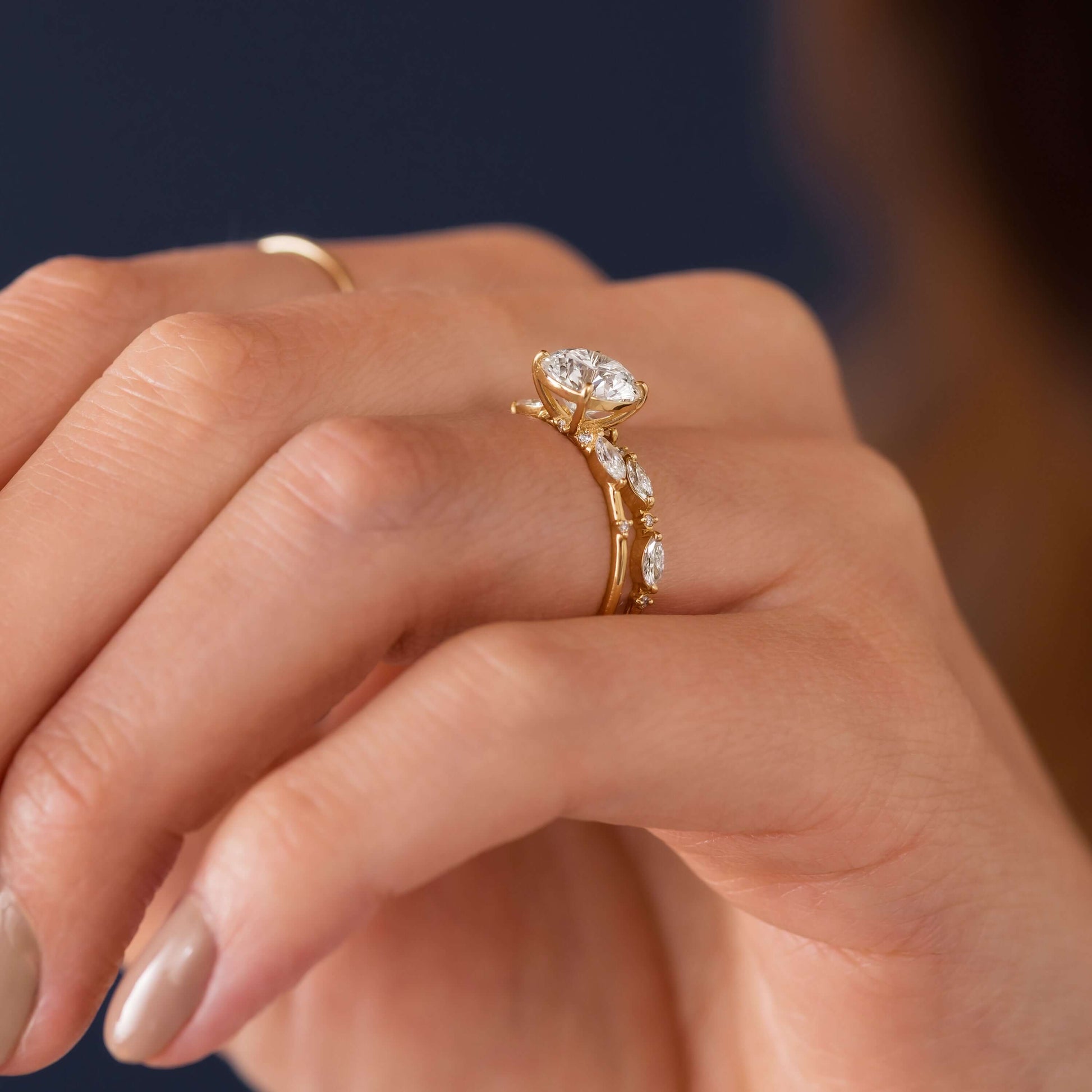 Cluster-Round Lab Grown Diamond Engagement Ring