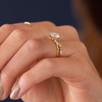 Cluster-Round Lab Grown Diamond Engagement Ring