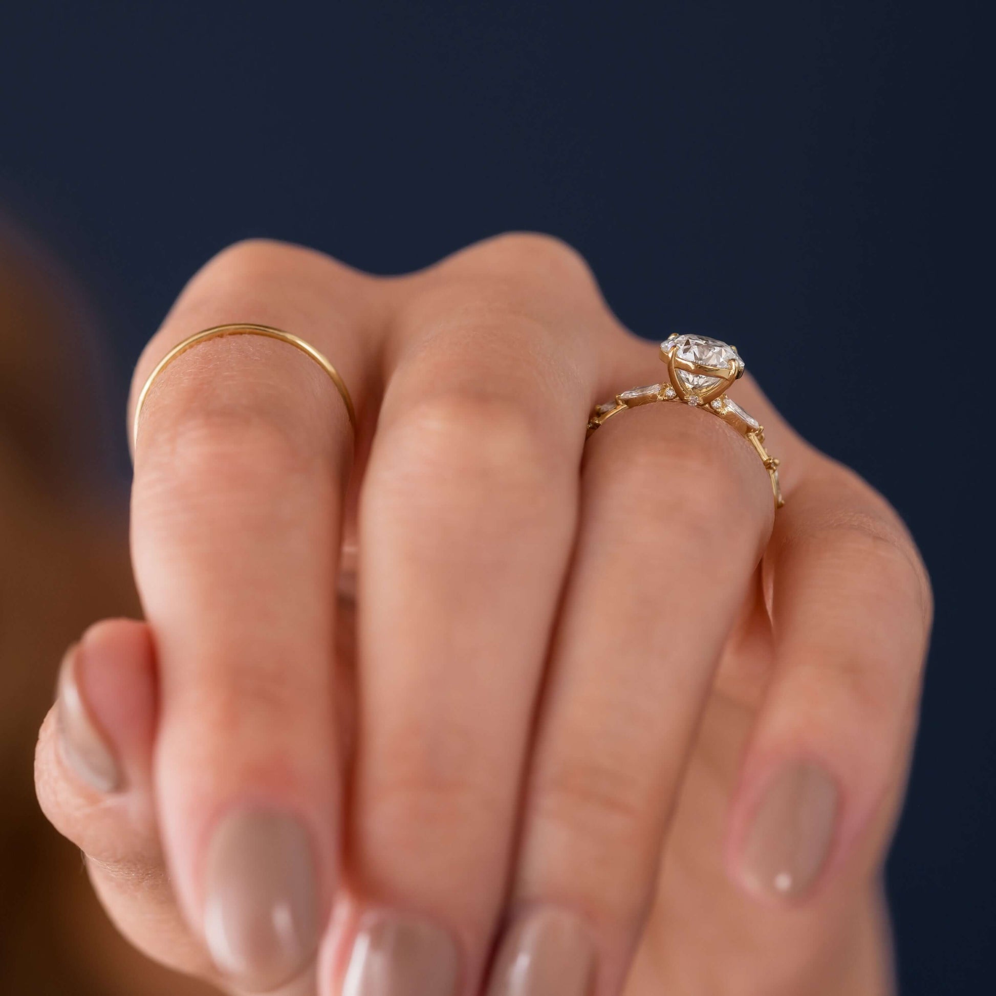 Cluster-Round Lab Grown Diamond Engagement Ring
