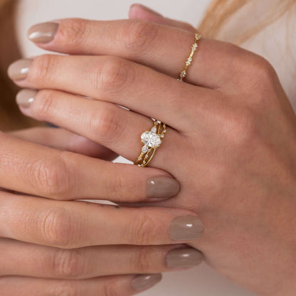 Cluster-Oval Lab Grown Diamond Engagement Ring