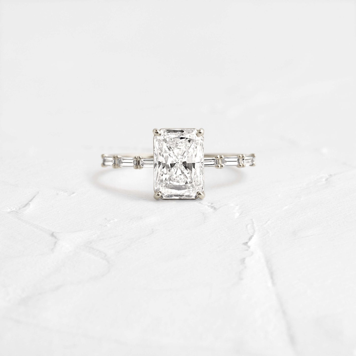 Pave-Radiant Lab Grown Diamond Engagement Ring