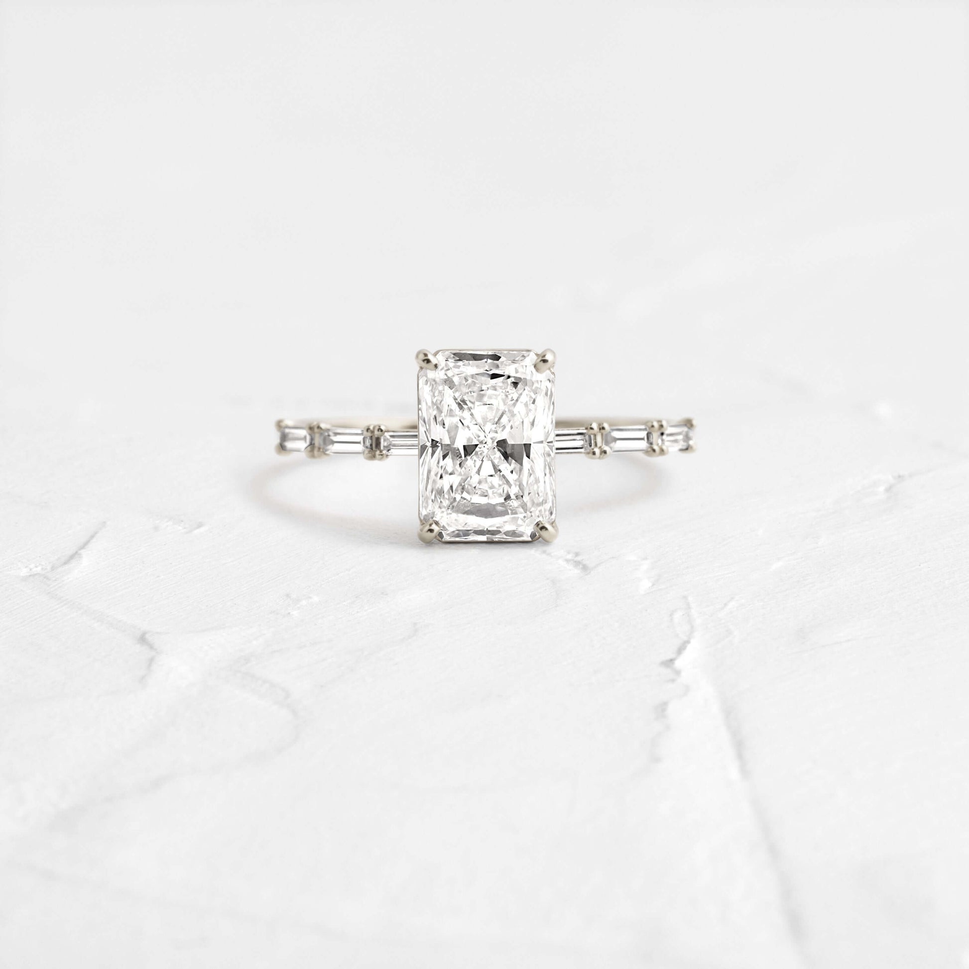 Pave-Radiant Lab Grown Diamond Engagement Ring