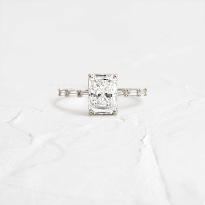 Pave-Radiant Lab Grown Diamond Engagement Ring