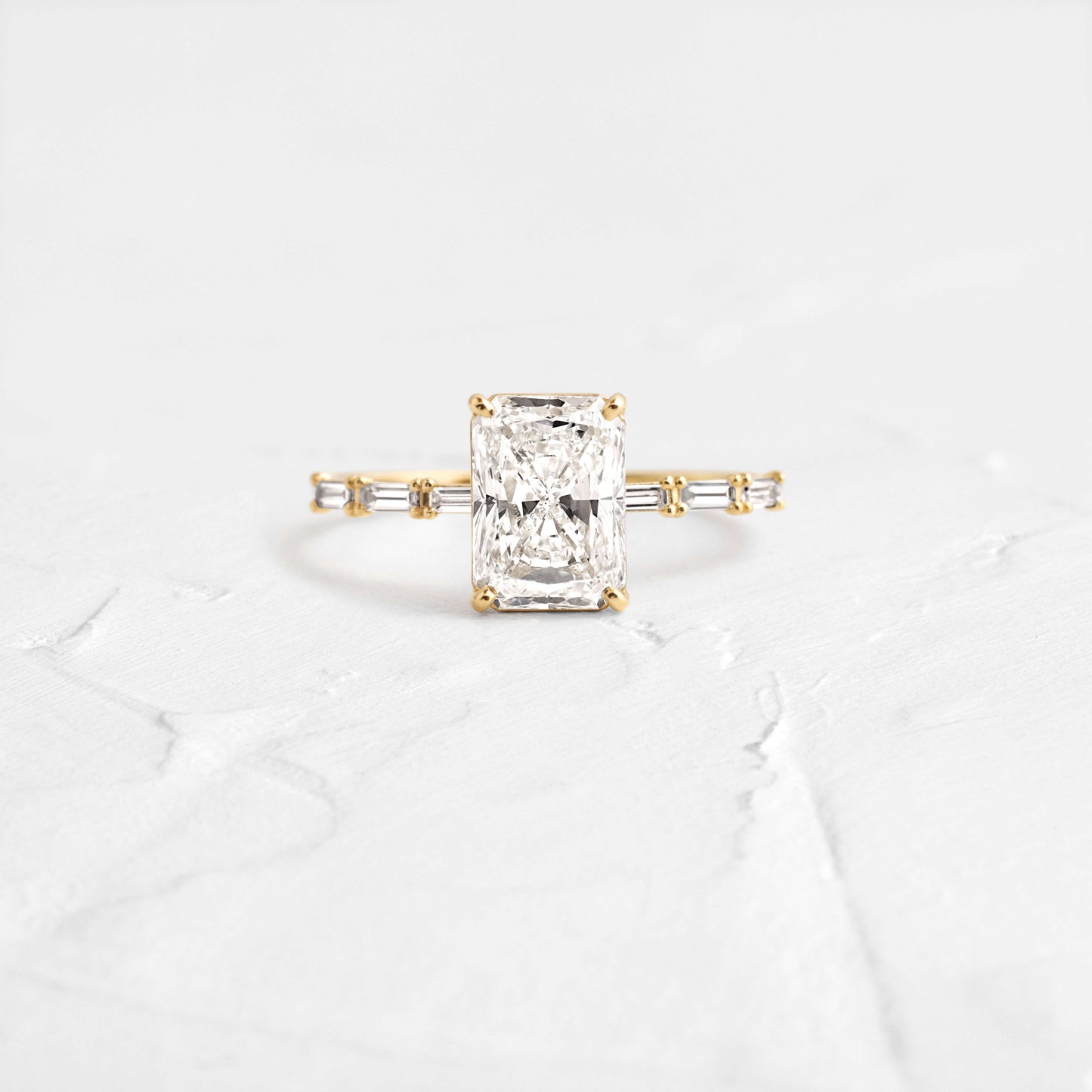 Pave-Radiant Lab Grown Diamond Engagement Ring