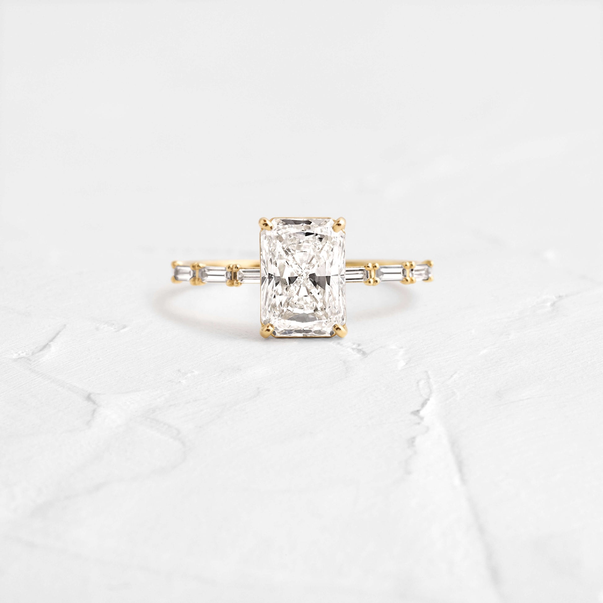 Pave-Radiant Lab Grown Diamond Engagement Ring