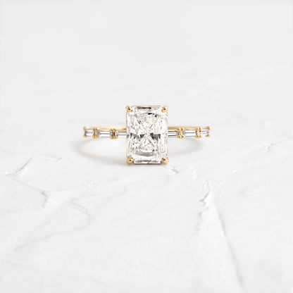 Pave-Radiant Lab Grown Diamond Engagement Ring