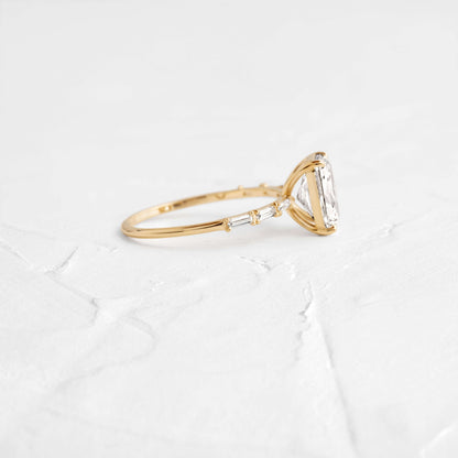 Pave-Radiant Lab Grown Diamond Engagement Ring