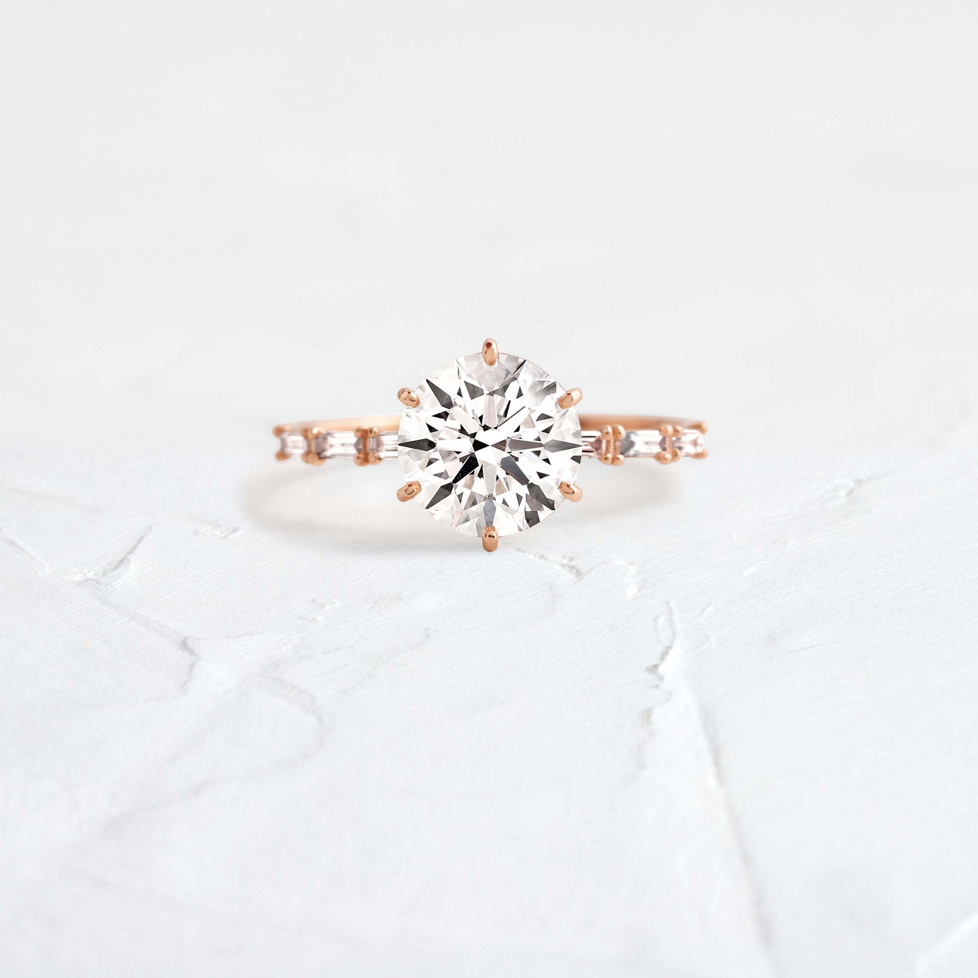 Pave-Round Lab Grown Diamond Engagement Ring