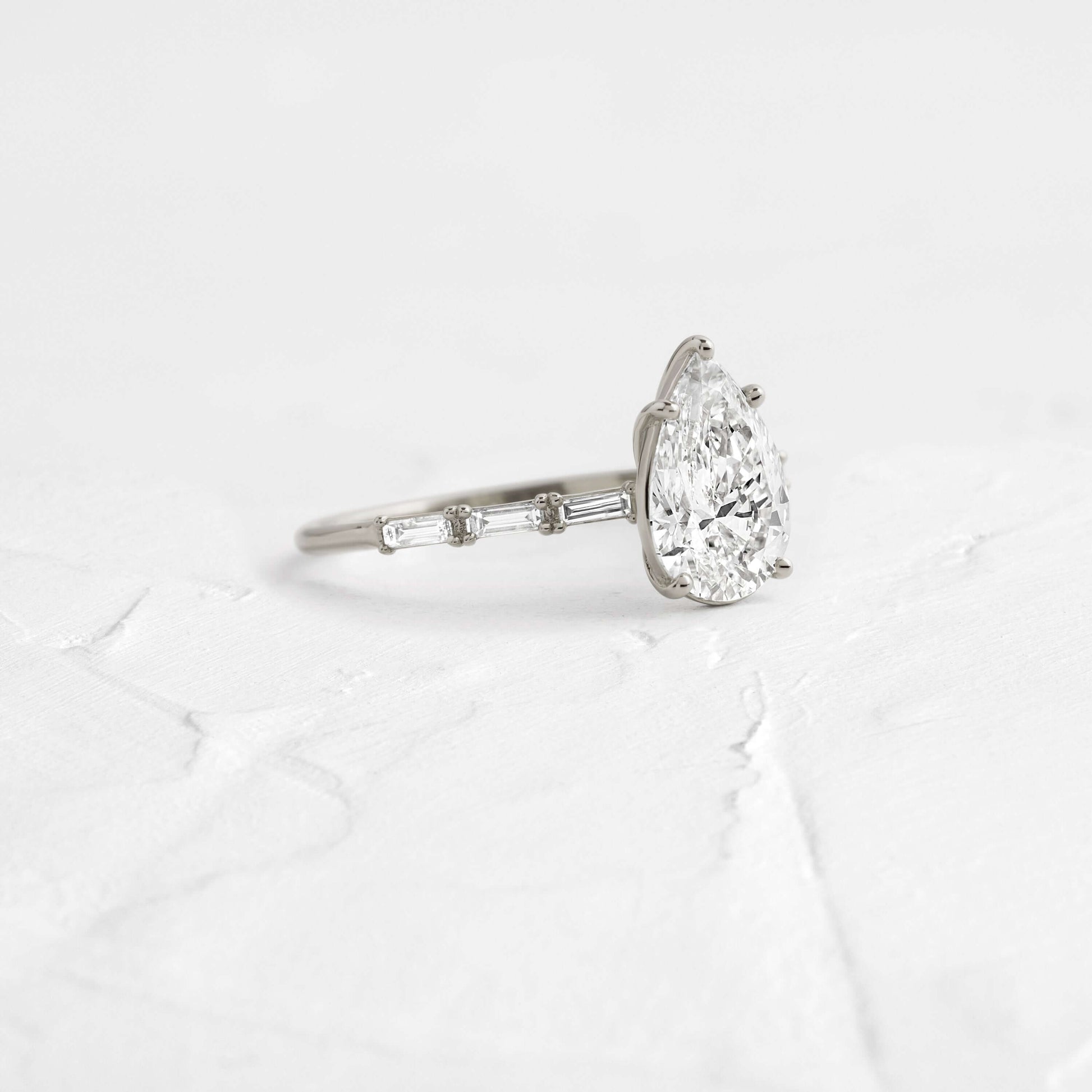 Pave-Pear Lab Grown Diamond Engagement Ring