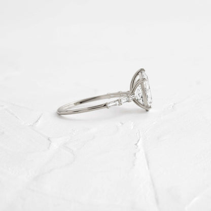 Pave-Pear Lab Grown Diamond Engagement Ring