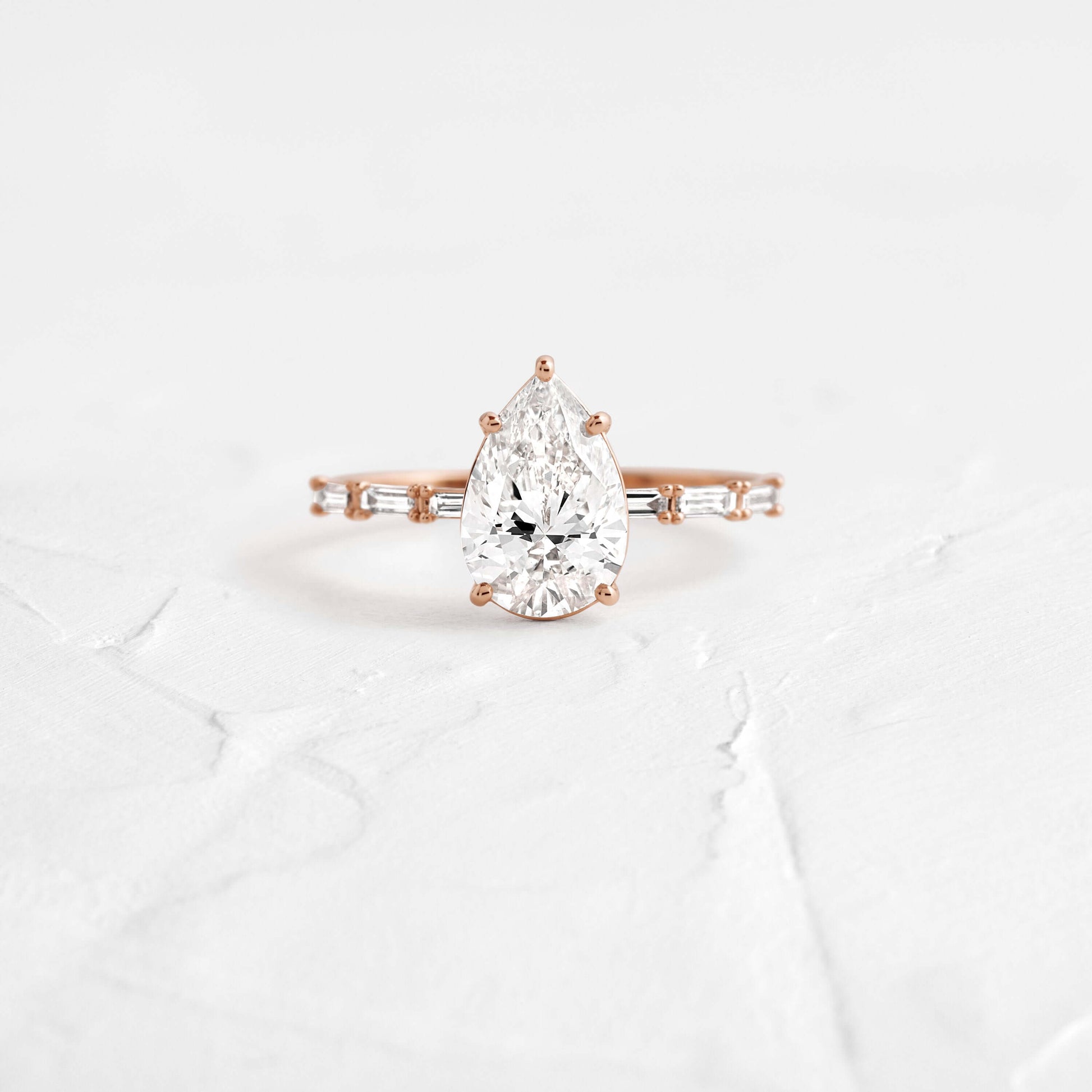 Pave-Pear Lab Grown Diamond Engagement Ring