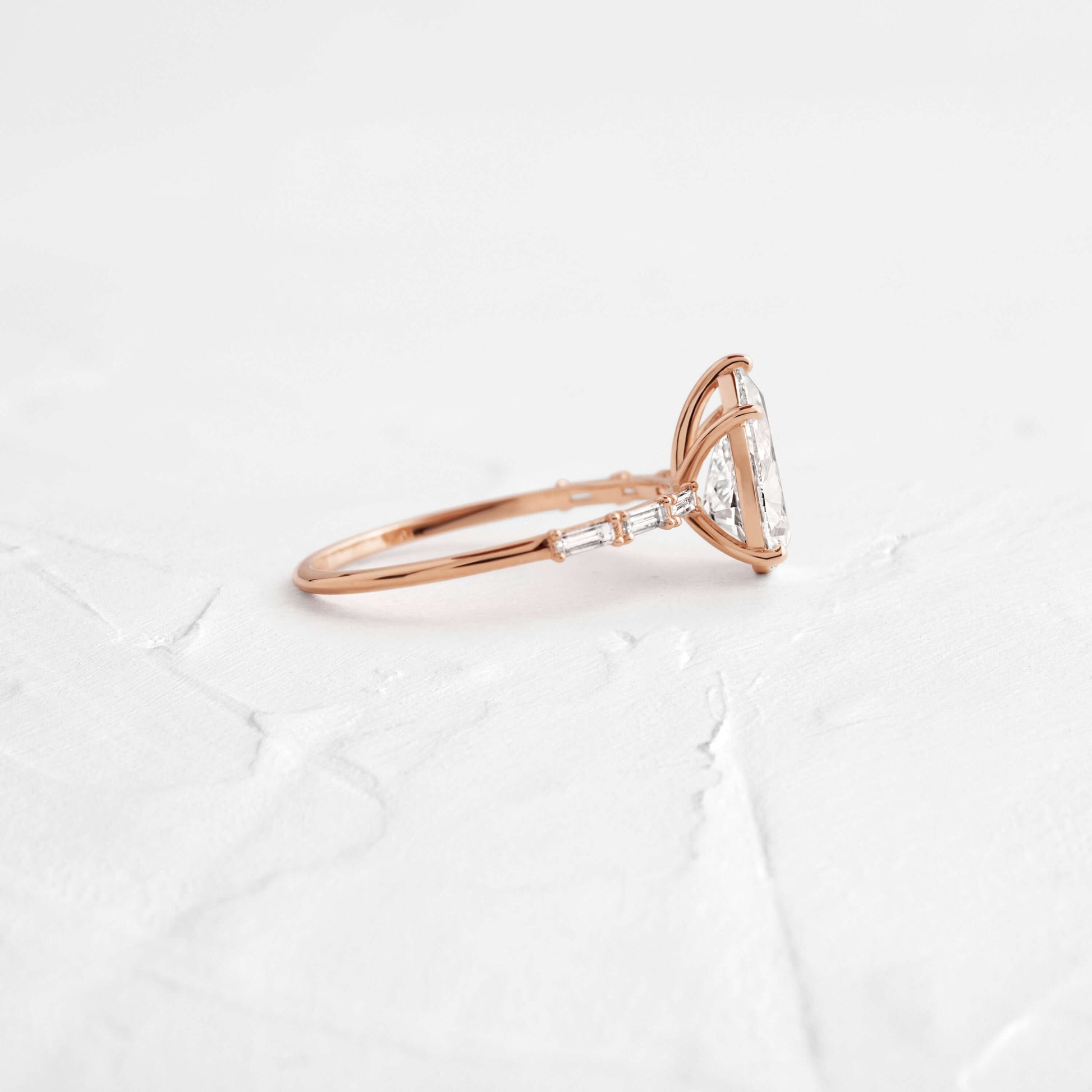 Pave-Pear Lab Grown Diamond Engagement Ring