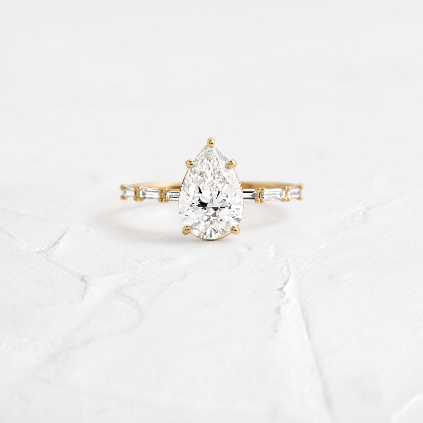 Pave-Pear Lab Grown Diamond Engagement Ring