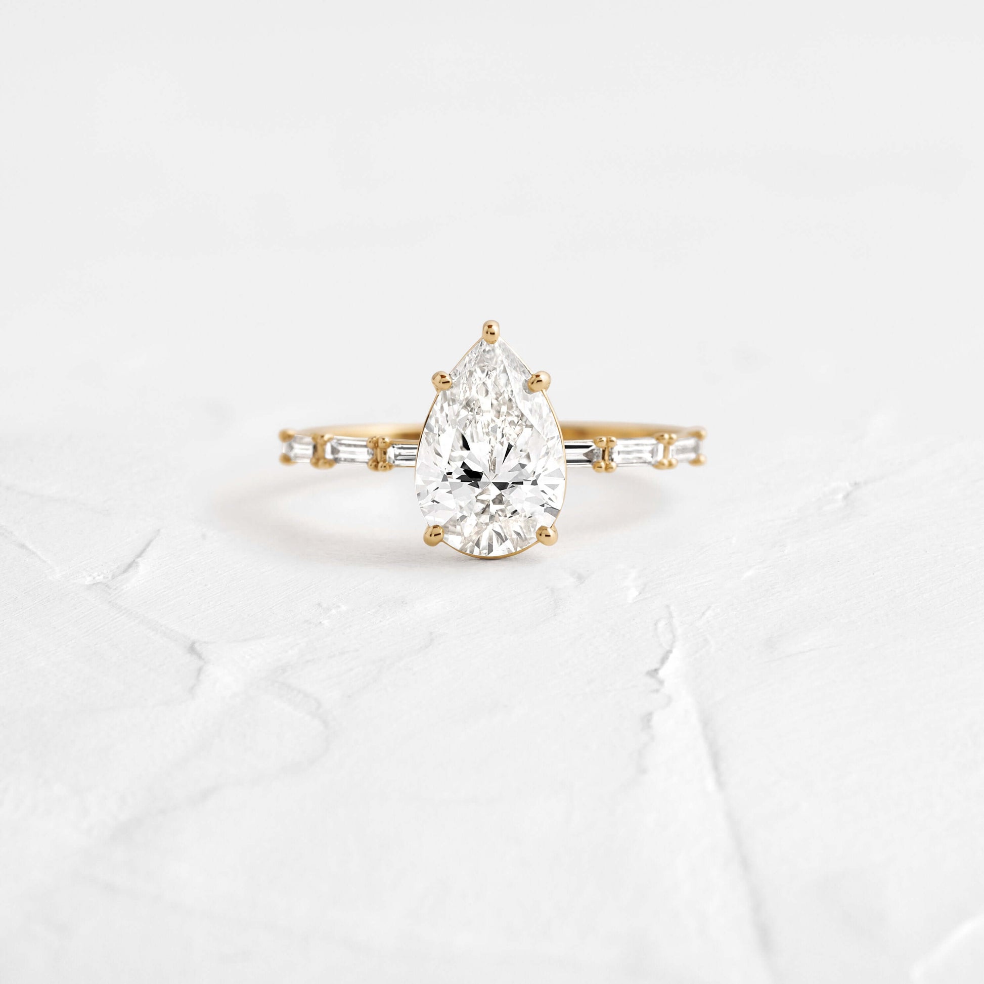 Pave-Pear Lab Grown Diamond Engagement Ring