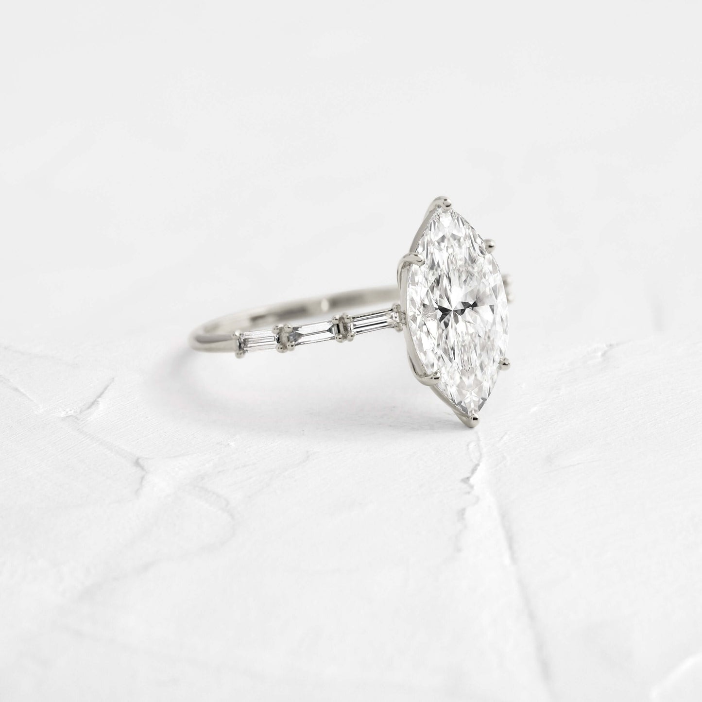 Pave-Marquise Lab Grown Diamond Engagement Ring