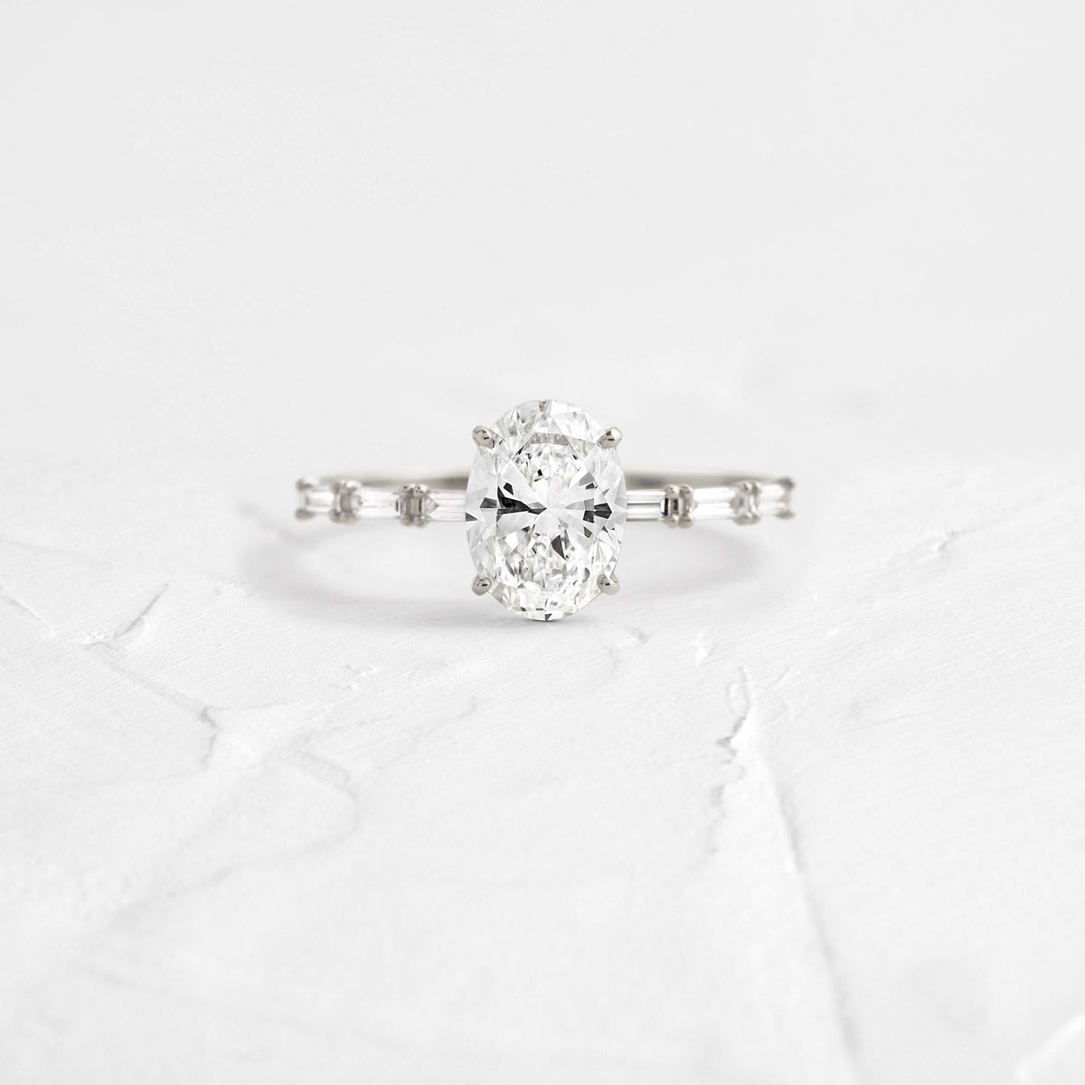 Pave-Oval Lab Grown Diamond Engagement Ring