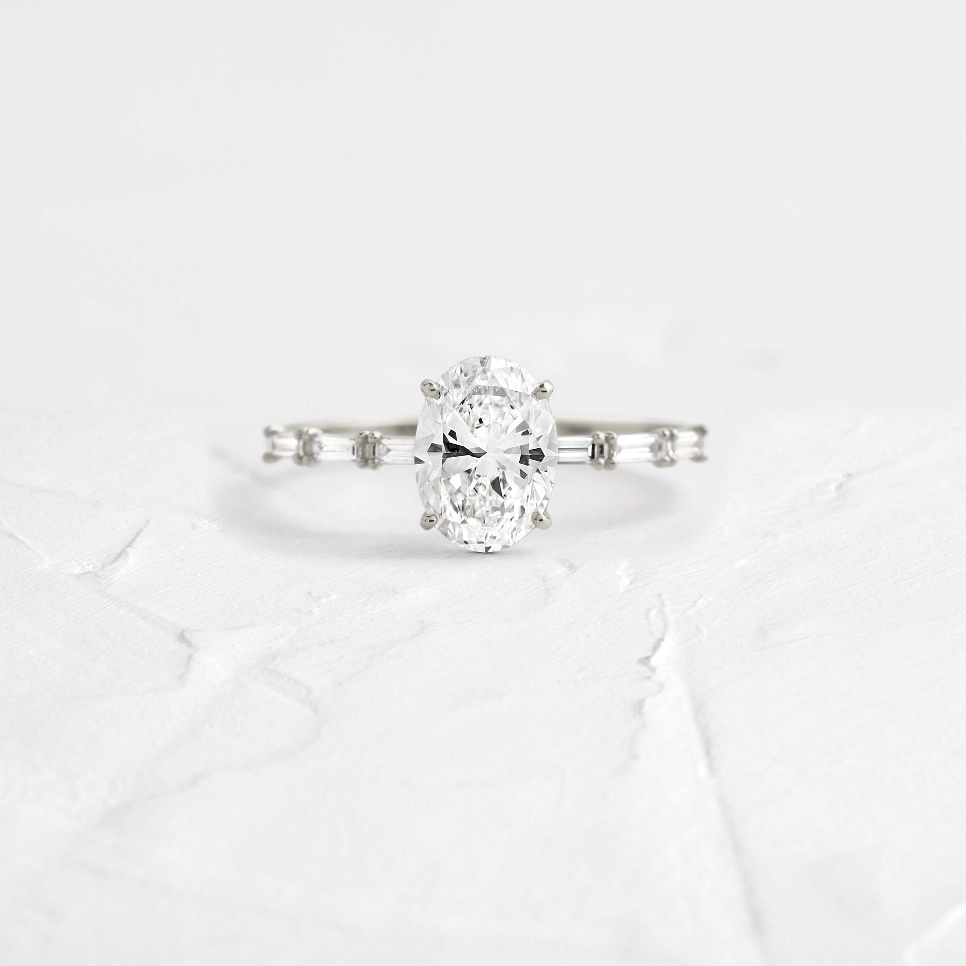 Pave-Oval Lab Grown Diamond Engagement Ring