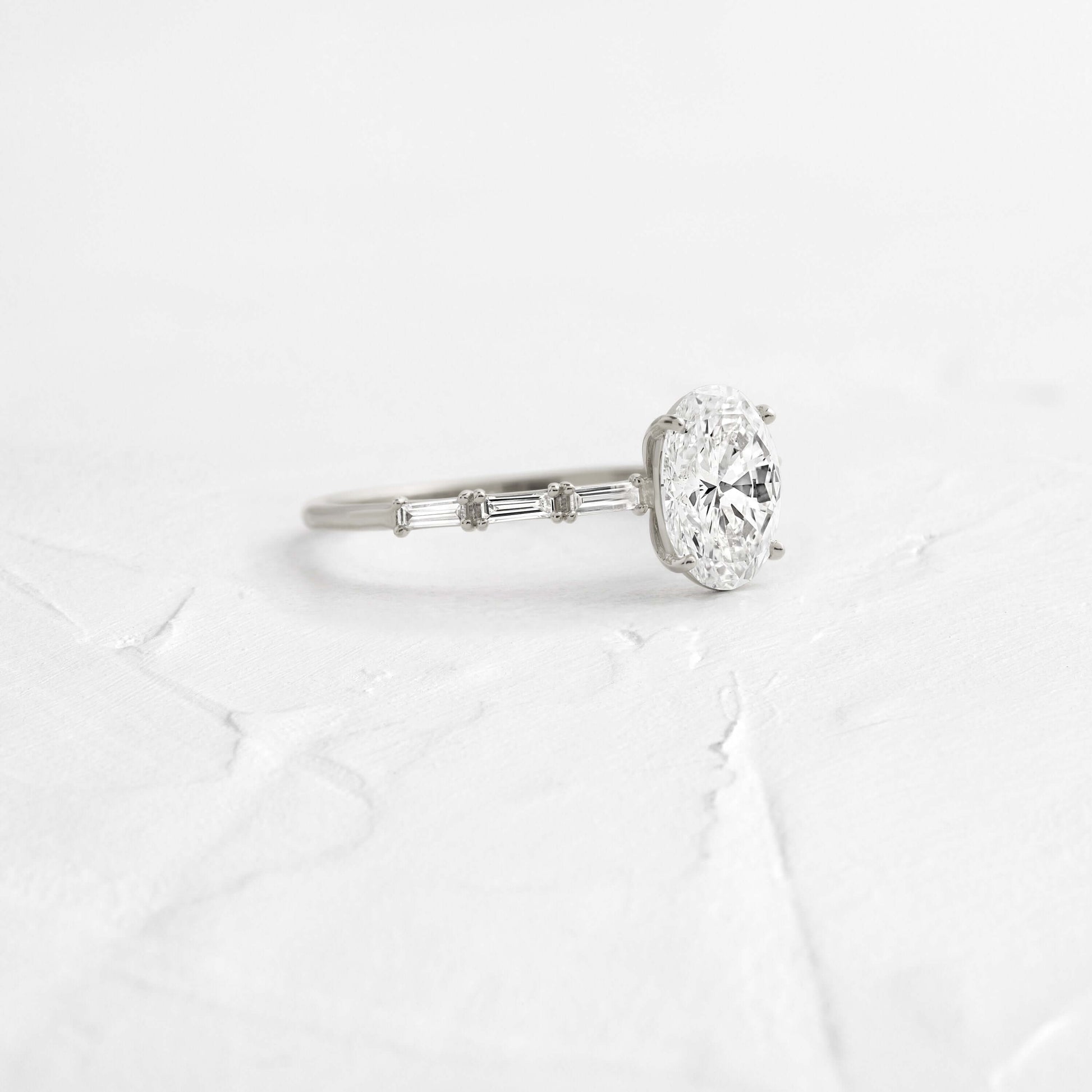 Pave-Oval Lab Grown Diamond Engagement Ring