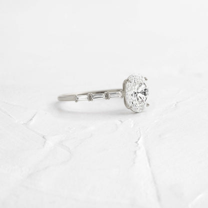 Pave-Oval Lab Grown Diamond Engagement Ring