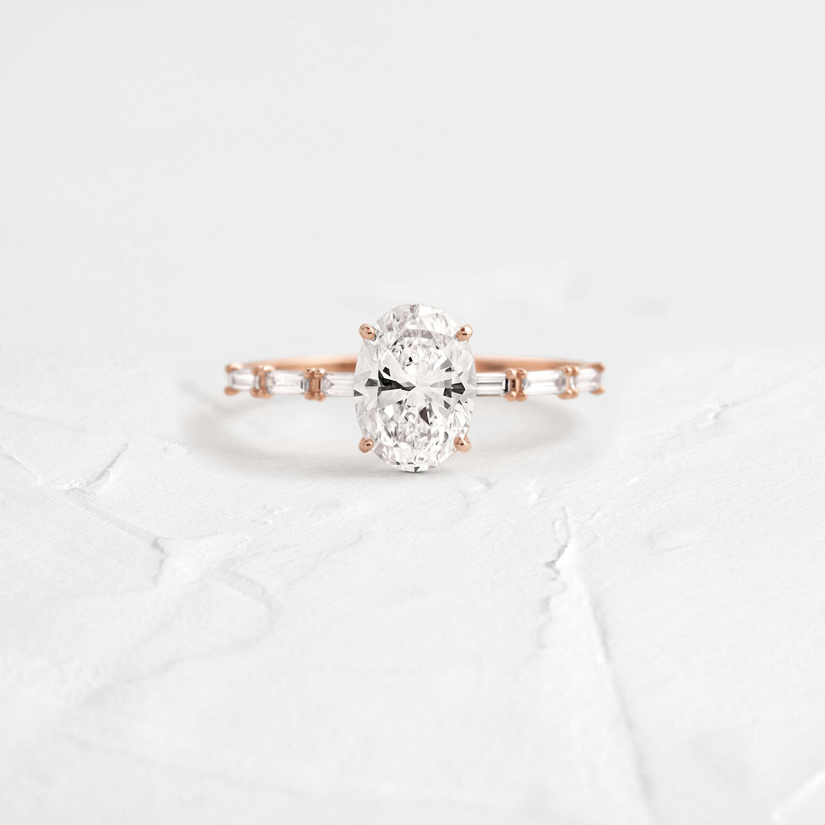 Pave-Oval Lab Grown Diamond Engagement Ring