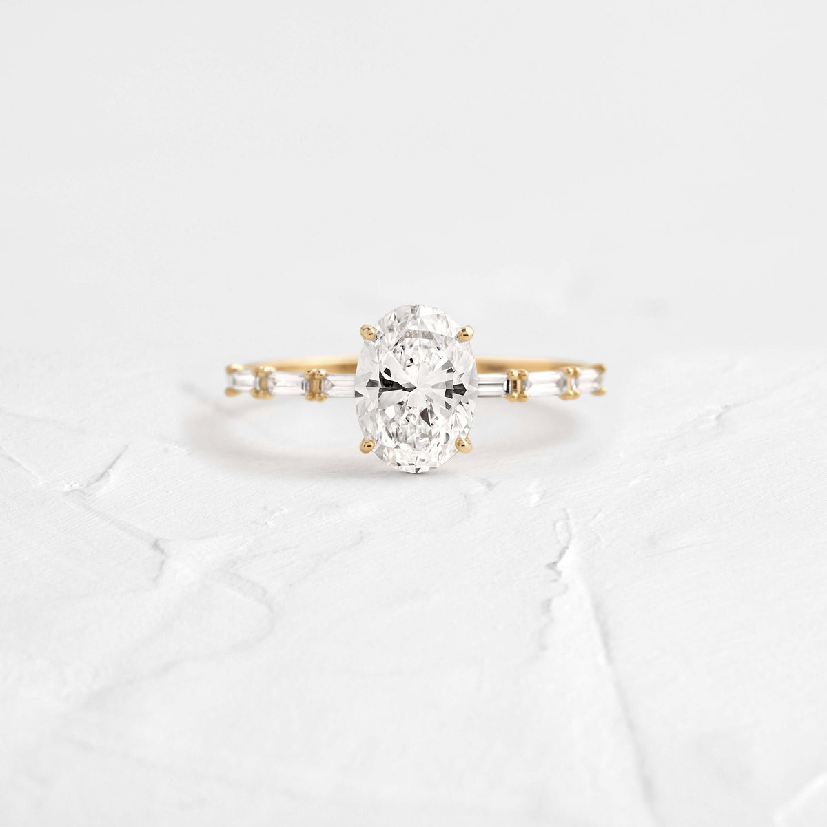 Pave-Oval Lab Grown Diamond Engagement Ring