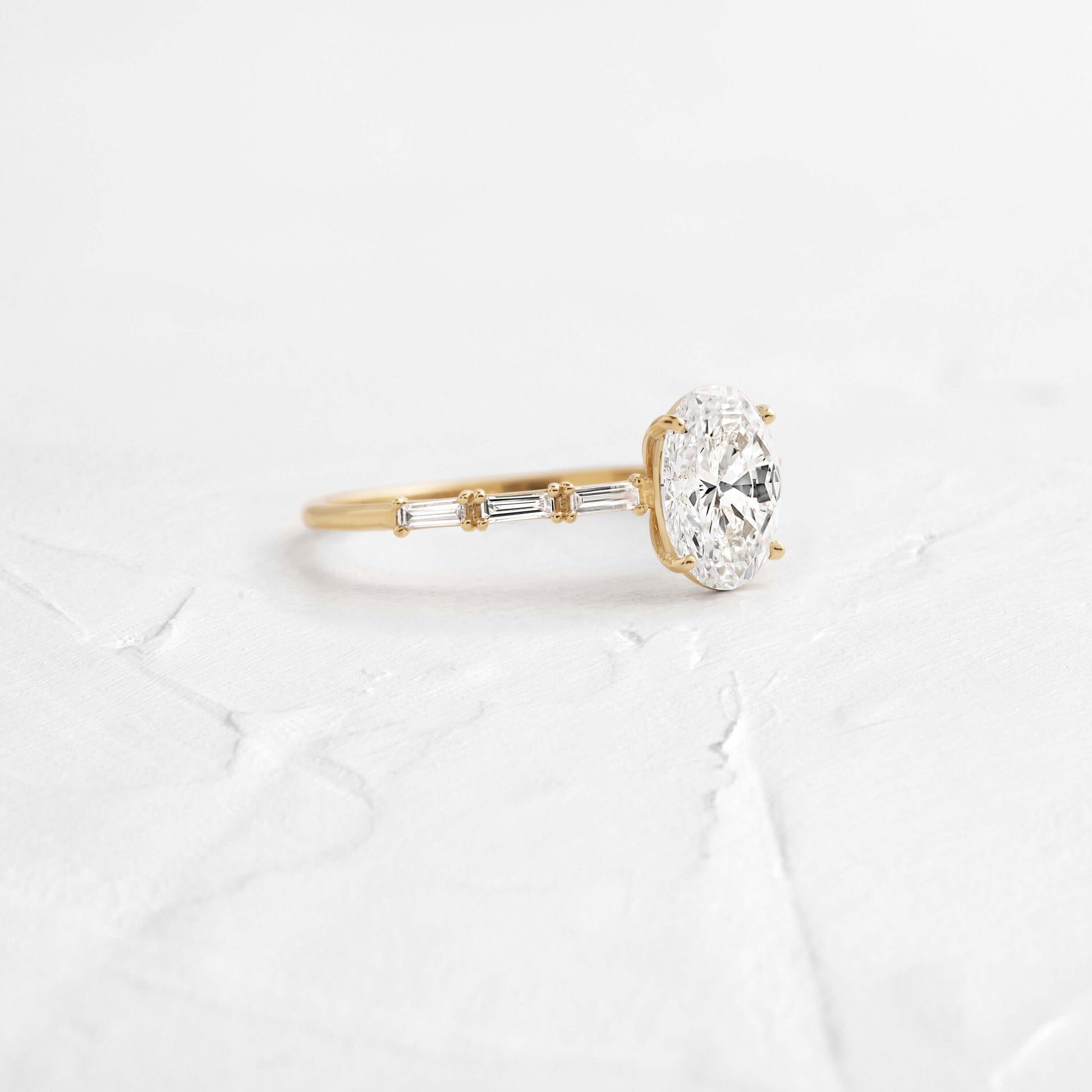 Pave-Oval Lab Grown Diamond Engagement Ring