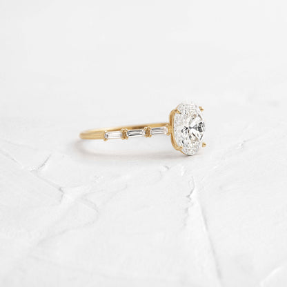 Pave-Oval Lab Grown Diamond Engagement Ring