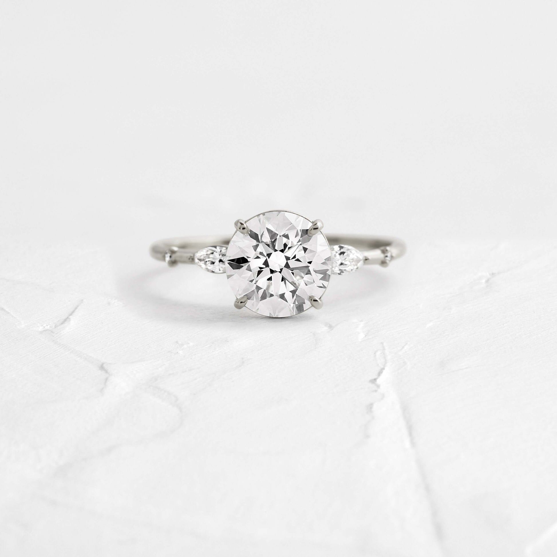 Cluster-Round Lab Grown Diamond Engagement Ring