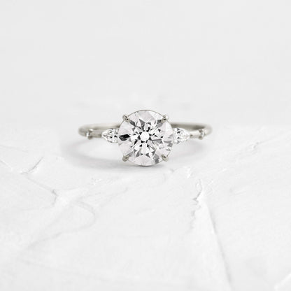 Cluster-Round Lab Grown Diamond Engagement Ring