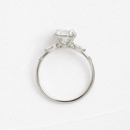 Cluster-Round Lab Grown Diamond Engagement Ring