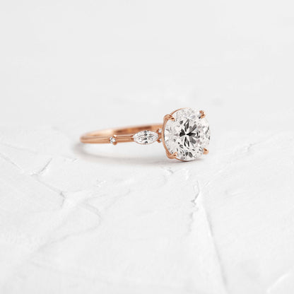 Cluster-Round Lab Grown Diamond Engagement Ring