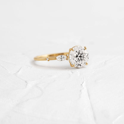 Cluster-Round Lab Grown Diamond Engagement Ring