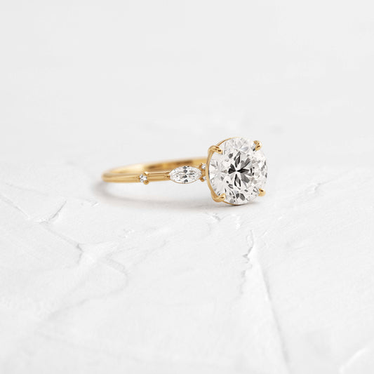 Cluster-Round Lab Grown Diamond Engagement Ring