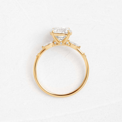 Cluster-Round Lab Grown Diamond Engagement Ring