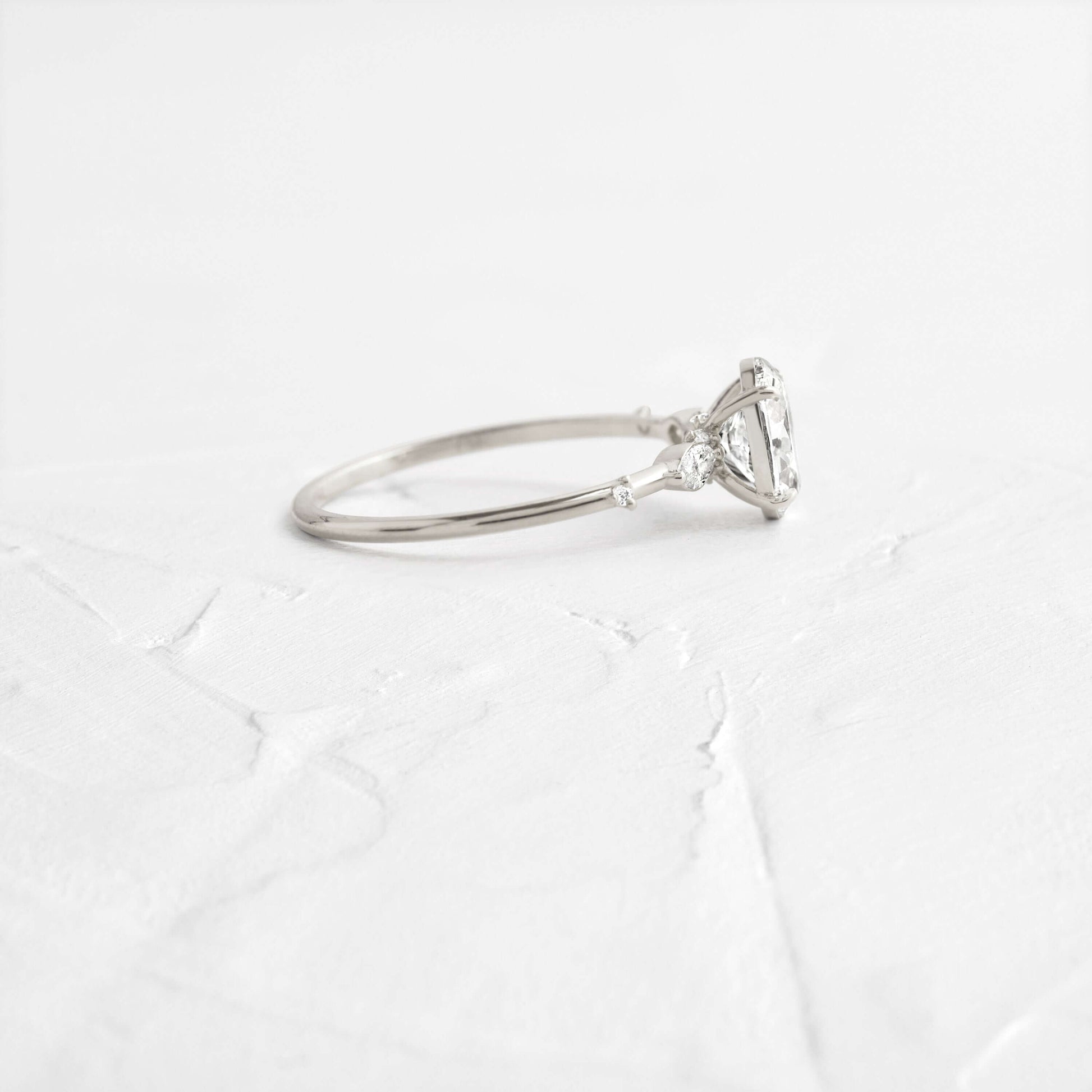 Cluster-Oval Lab Grown Diamond Engagement Ring