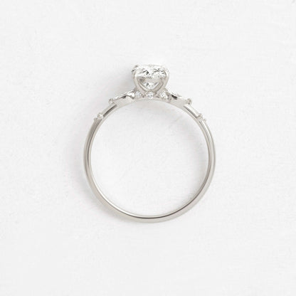 Cluster-Oval Lab Grown Diamond Engagement Ring