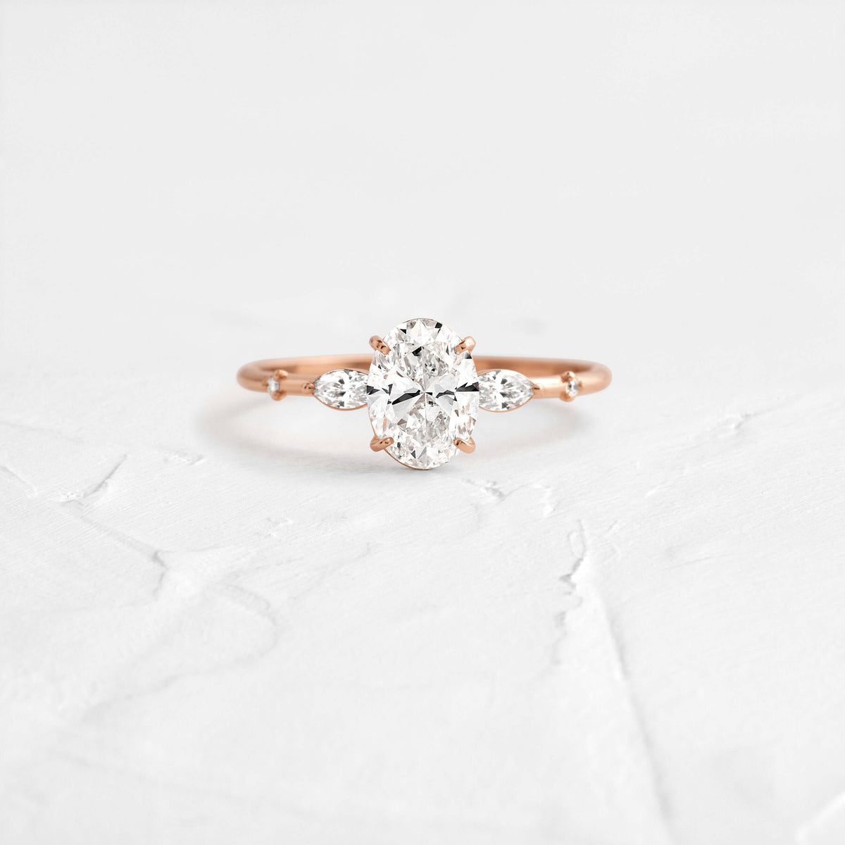 Cluster-Oval Lab Grown Diamond Engagement Ring