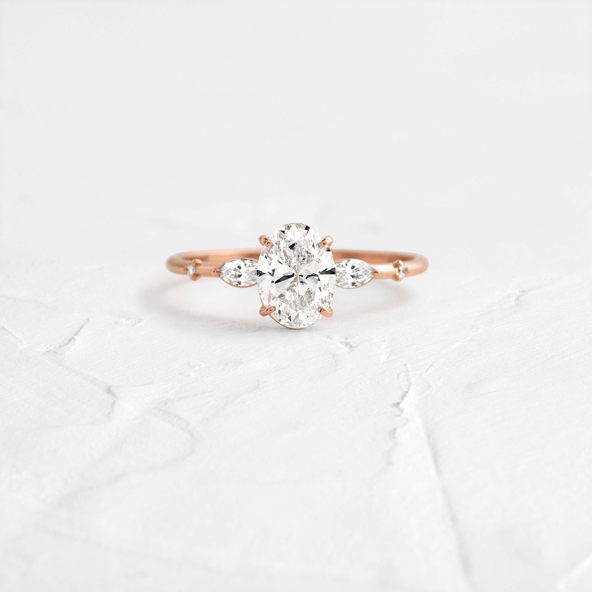 Cluster-Oval Lab Grown Diamond Engagement Ring