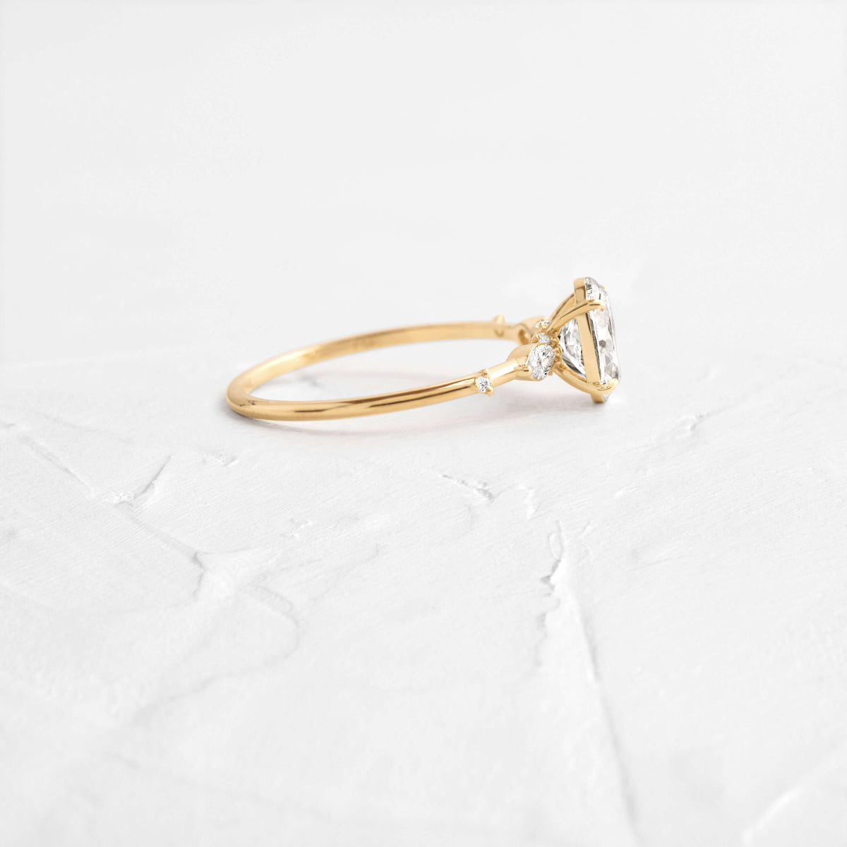 Cluster-Oval Lab Grown Diamond Engagement Ring