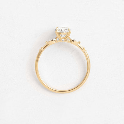 Cluster-Oval Lab Grown Diamond Engagement Ring
