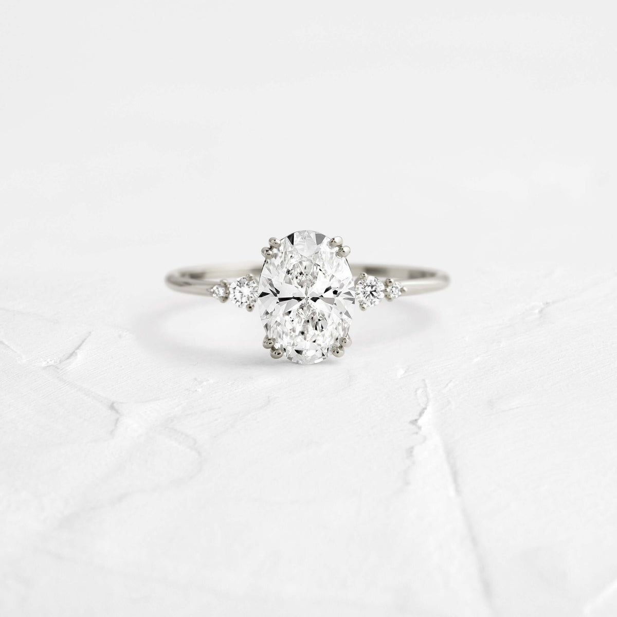Cluster-Oval Lab Grown Diamond Engagement Ring