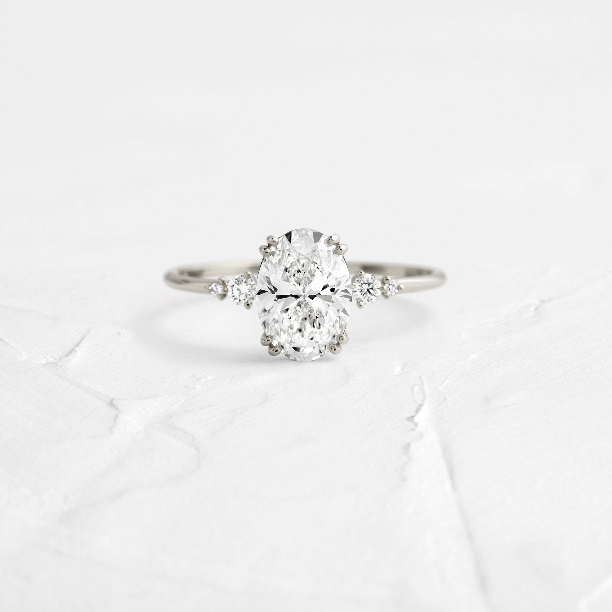 Cluster-Oval Lab Grown Diamond Engagement Ring