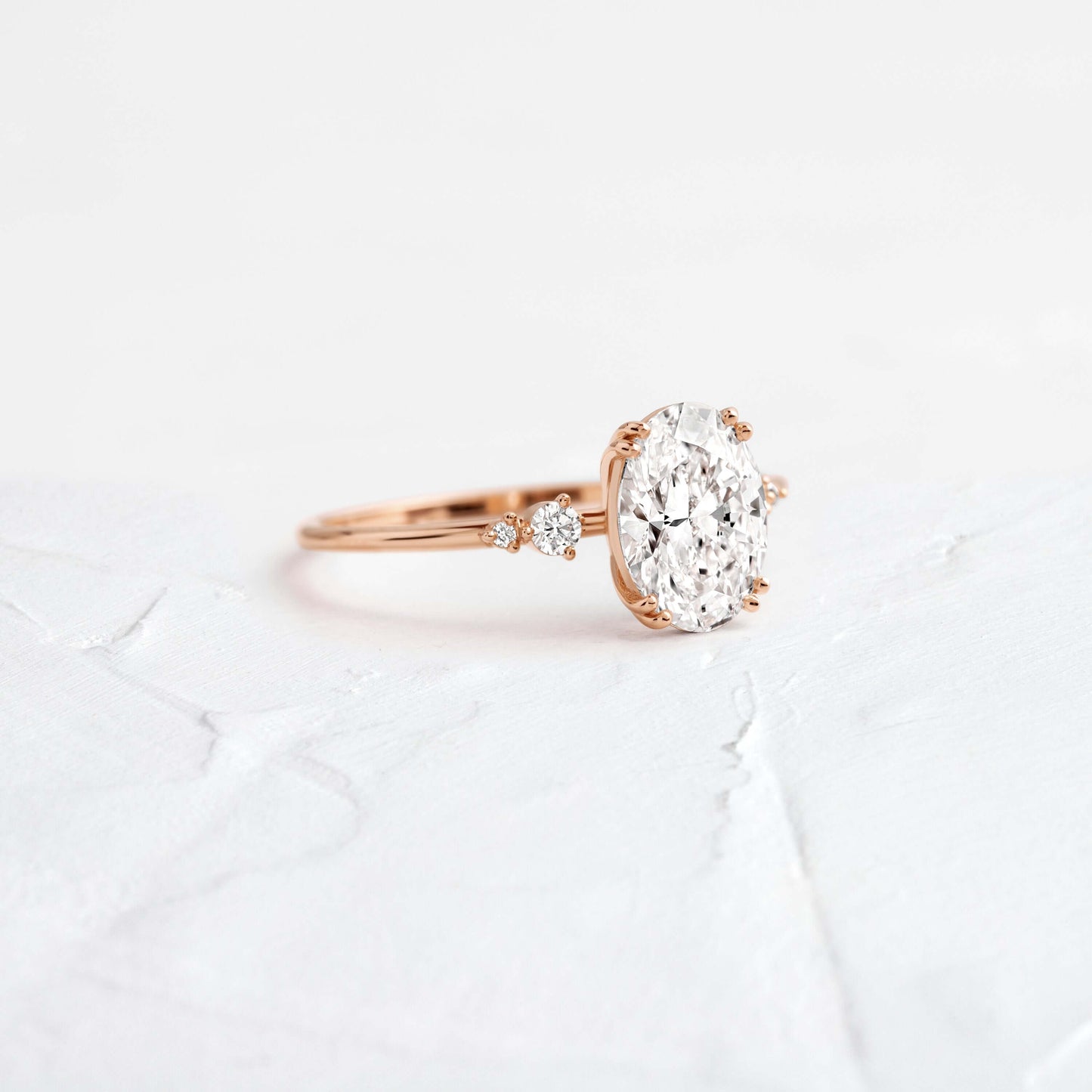 Cluster-Oval Lab Grown Diamond Engagement Ring