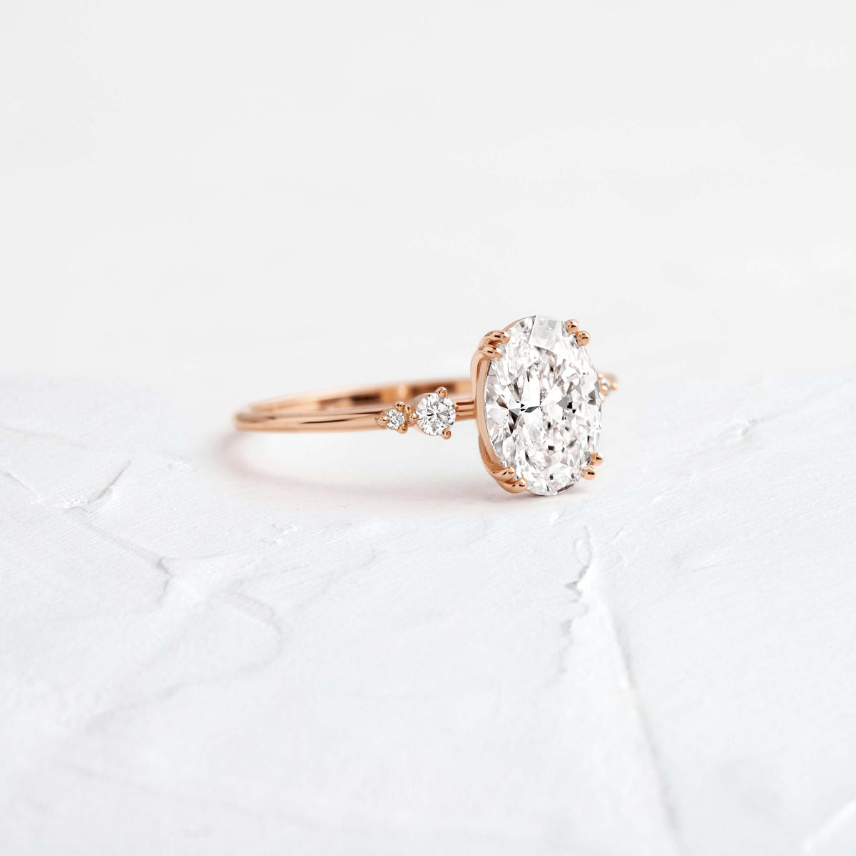 Cluster-Oval Lab Grown Diamond Engagement Ring